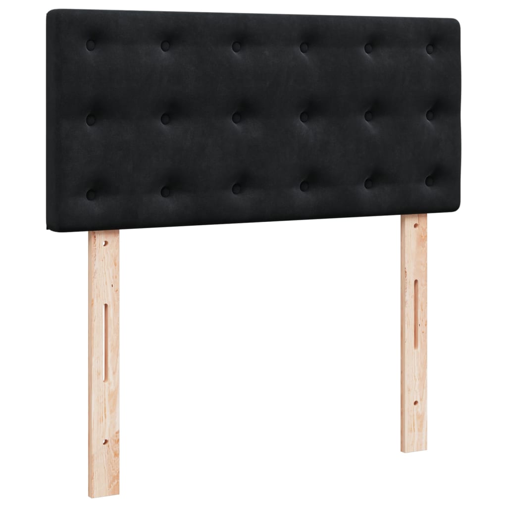 Boxspring met matras fluweel zwart 90x190 cm is nu te koop bij PeponiXL, paradijselijk wonen!