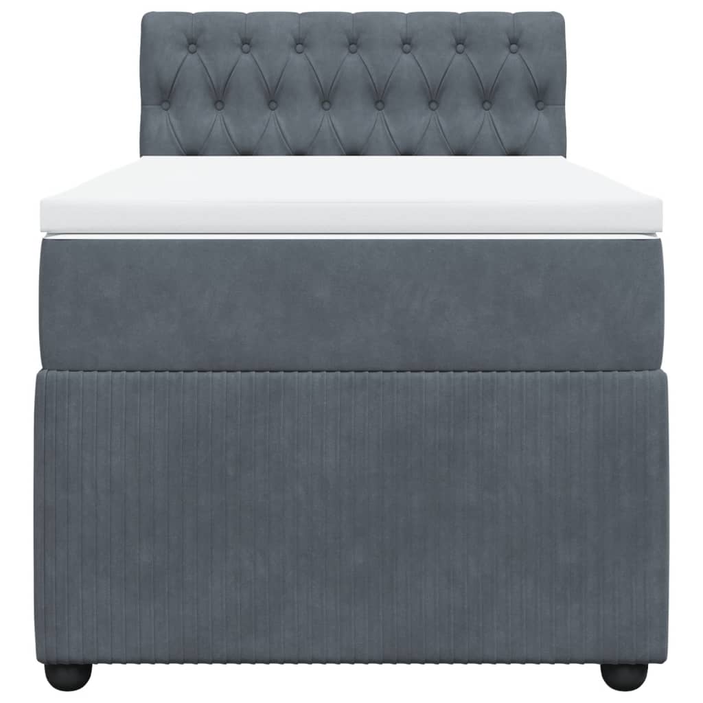 Boxspring met matras fluweel donkergrijs 90x190 cm is nu te koop bij PeponiXL, paradijselijk wonen!