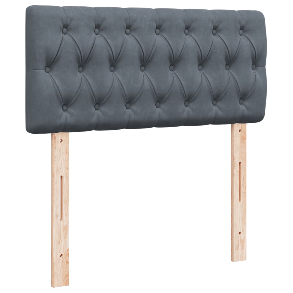 Boxspring met matras fluweel donkergrijs 90x190 cm is nu te koop bij PeponiXL, paradijselijk wonen!