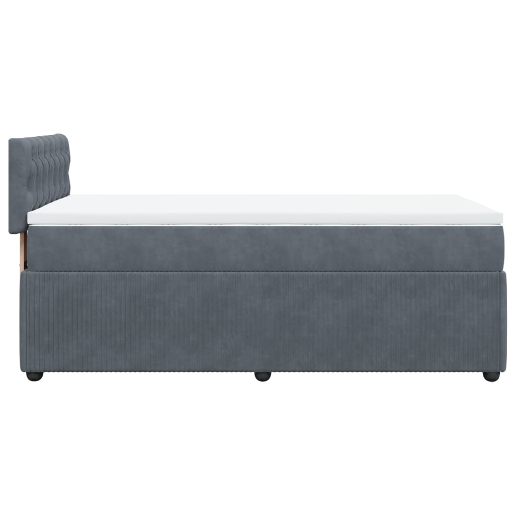 Boxspring met matras fluweel donkergrijs 90x190 cm is nu te koop bij PeponiXL, paradijselijk wonen!