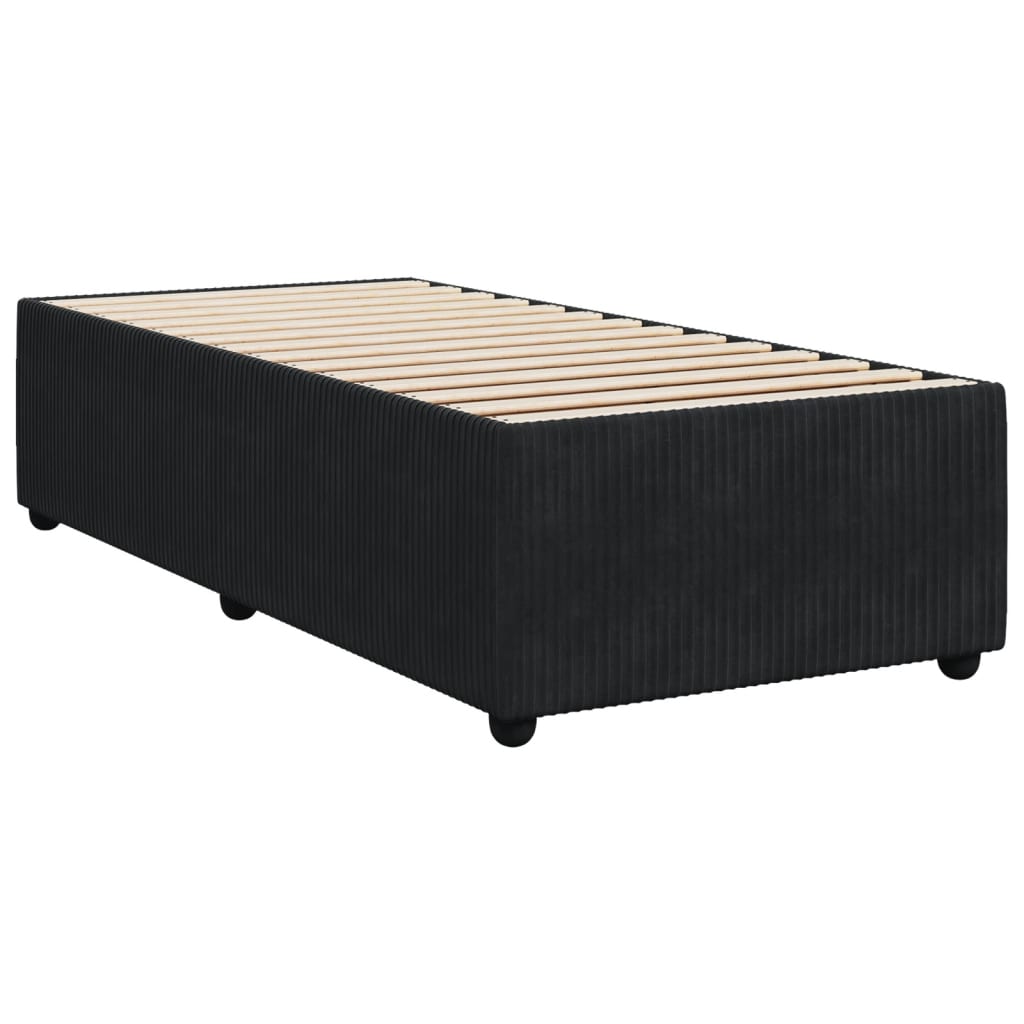 Boxspring met matras fluweel zwart 90x190 cm is nu te koop bij PeponiXL, paradijselijk wonen!