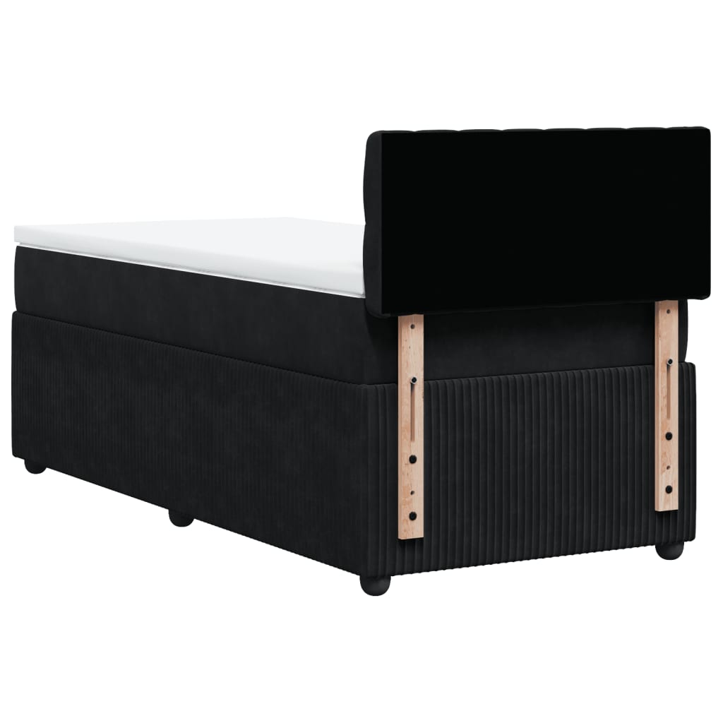 Boxspring met matras fluweel zwart 90x190 cm is nu te koop bij PeponiXL, paradijselijk wonen!