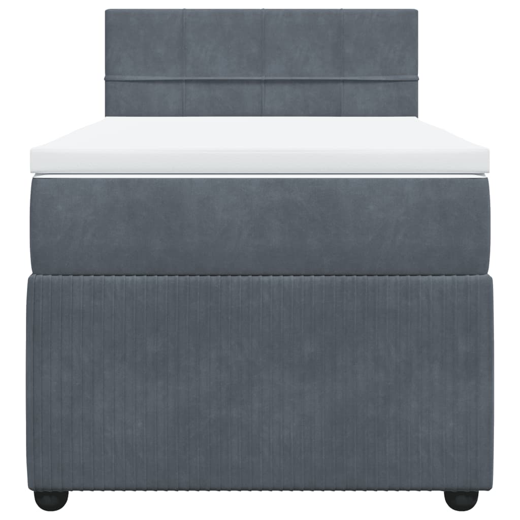 Boxspring met matras fluweel donkergrijs 90x190 cm is nu te koop bij PeponiXL, paradijselijk wonen!