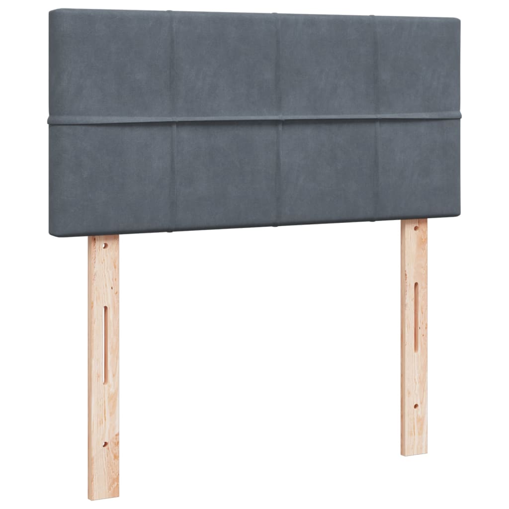 Boxspring met matras fluweel donkergrijs 90x190 cm is nu te koop bij PeponiXL, paradijselijk wonen!
