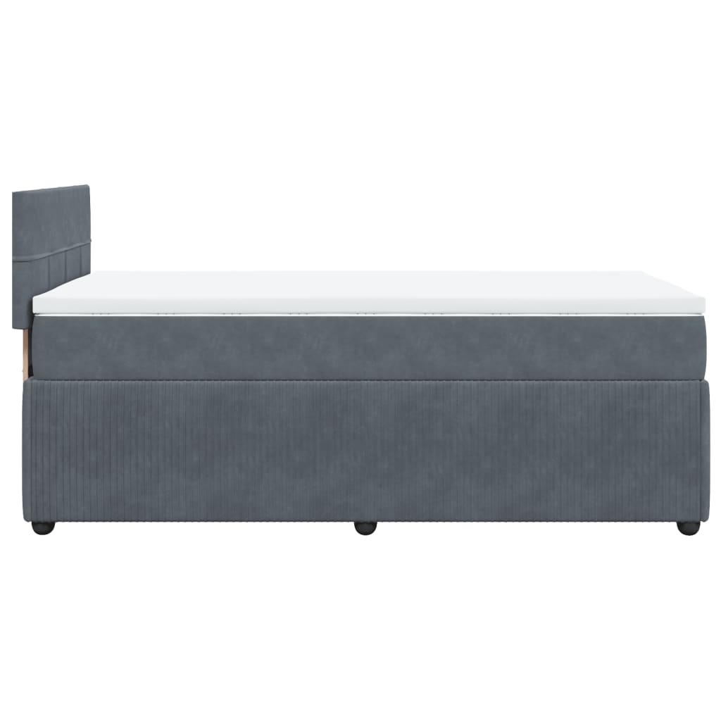 Boxspring met matras fluweel donkergrijs 90x190 cm is nu te koop bij PeponiXL, paradijselijk wonen!