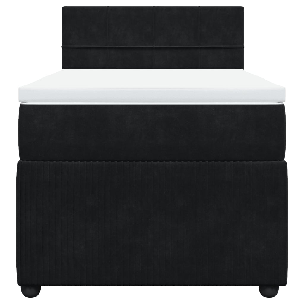 Boxspring met matras fluweel zwart 90x190 cm is nu te koop bij PeponiXL, paradijselijk wonen!