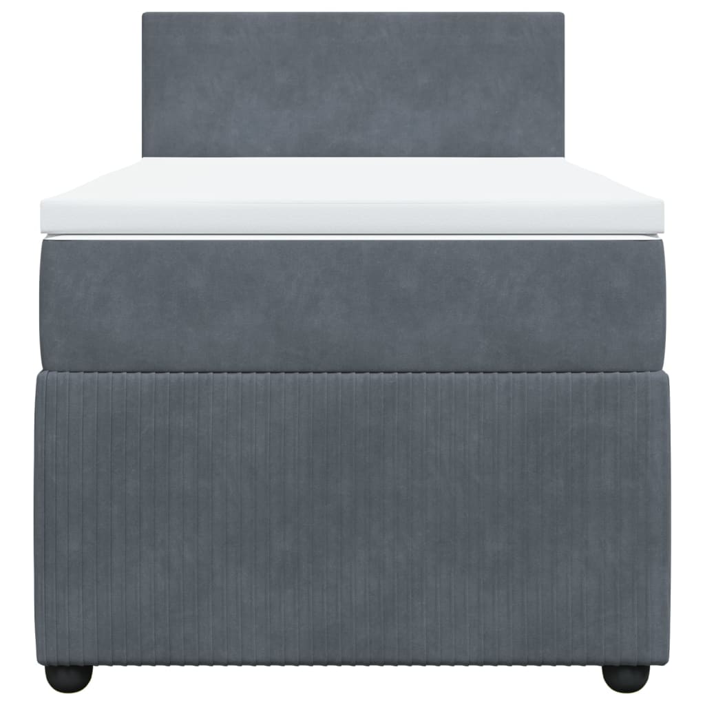 Boxspring met matras fluweel donkergrijs 90x200 cm is nu te koop bij PeponiXL, paradijselijk wonen!