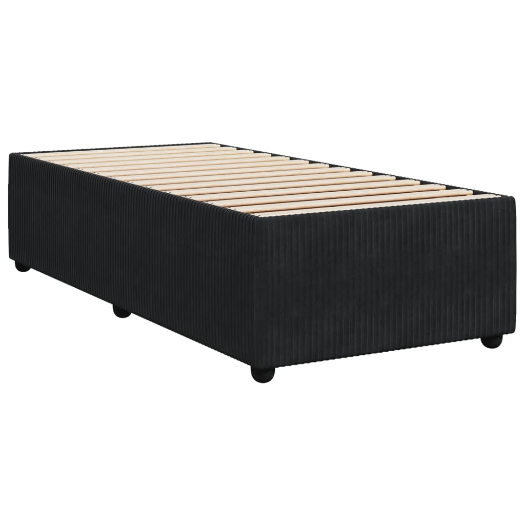 Boxspring met matras fluweel zwart 90x200 cm is nu te koop bij PeponiXL, paradijselijk wonen!