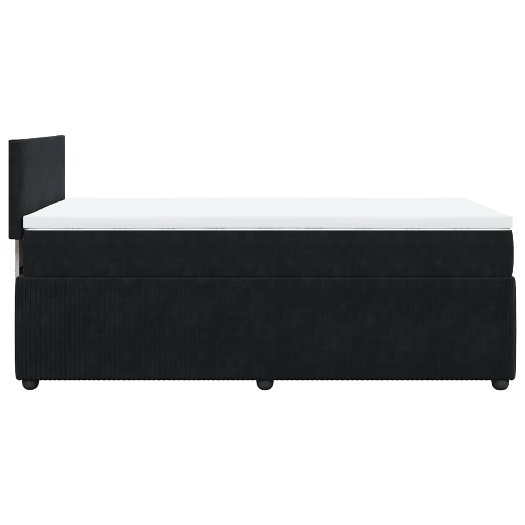 Boxspring met matras fluweel zwart 90x200 cm is nu te koop bij PeponiXL, paradijselijk wonen!