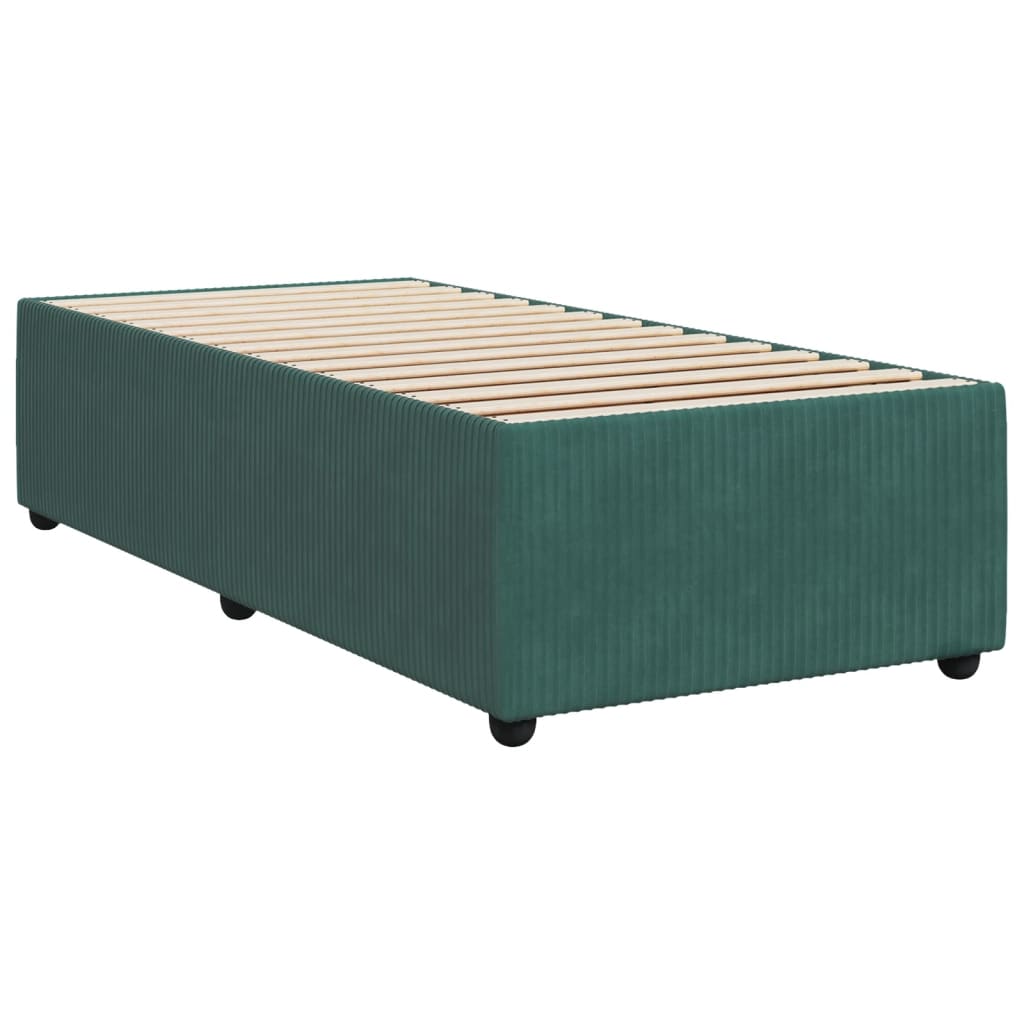 Boxspring met matras fluweel donkergroen 90x200 cm is nu te koop bij PeponiXL, paradijselijk wonen!