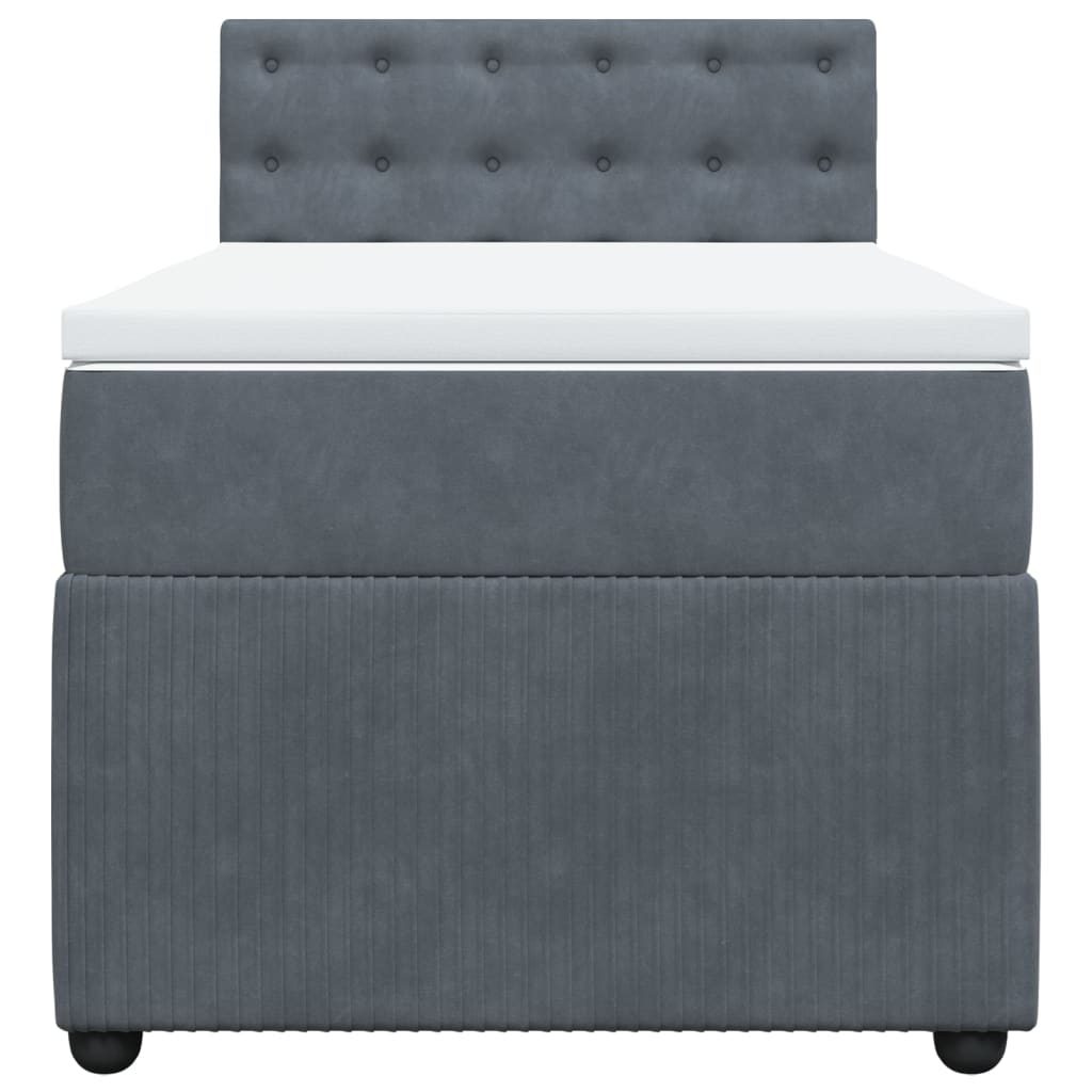 Boxspring met matras fluweel donkergrijs 90x200 cm is nu te koop bij PeponiXL, paradijselijk wonen!