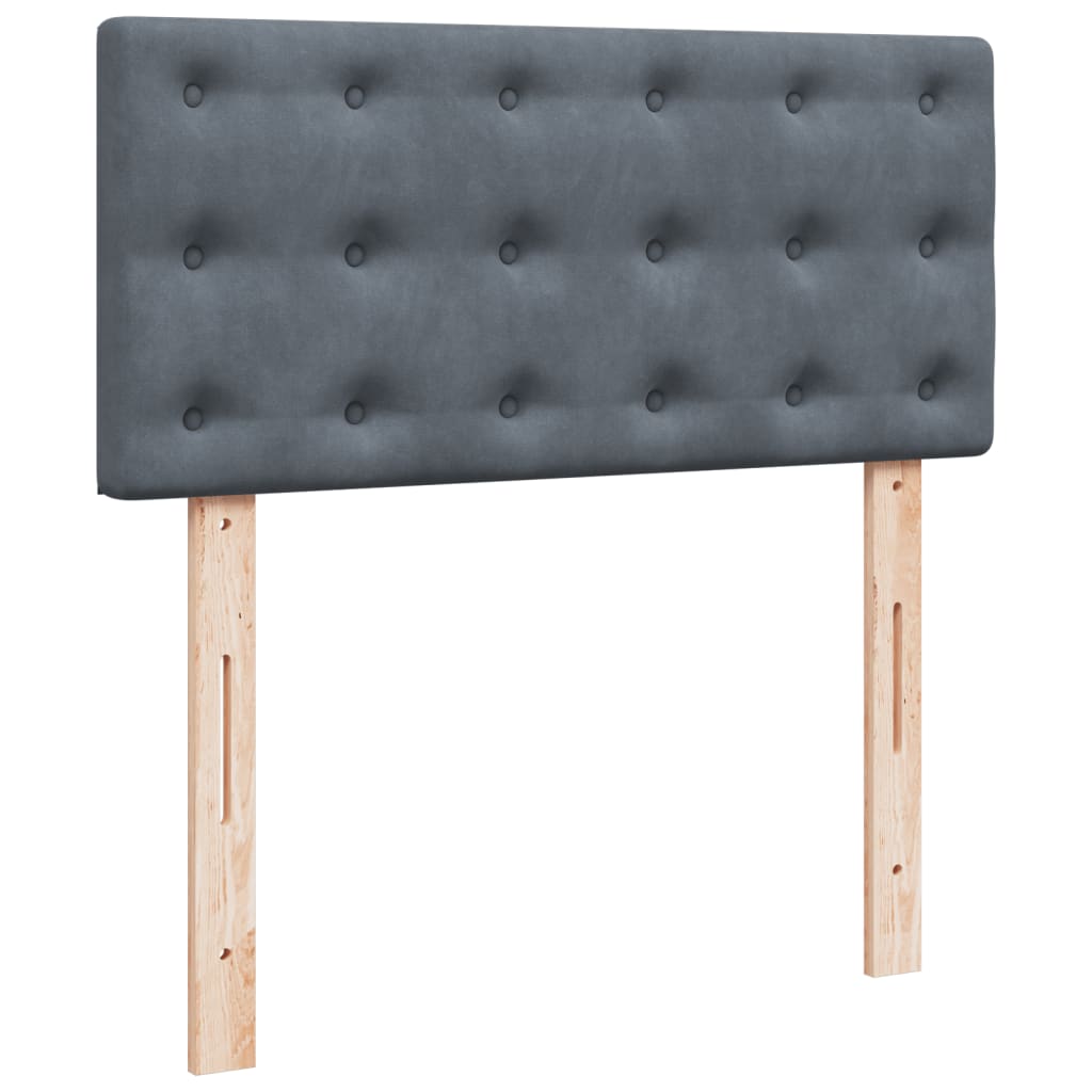 Boxspring met matras fluweel donkergrijs 90x200 cm is nu te koop bij PeponiXL, paradijselijk wonen!
