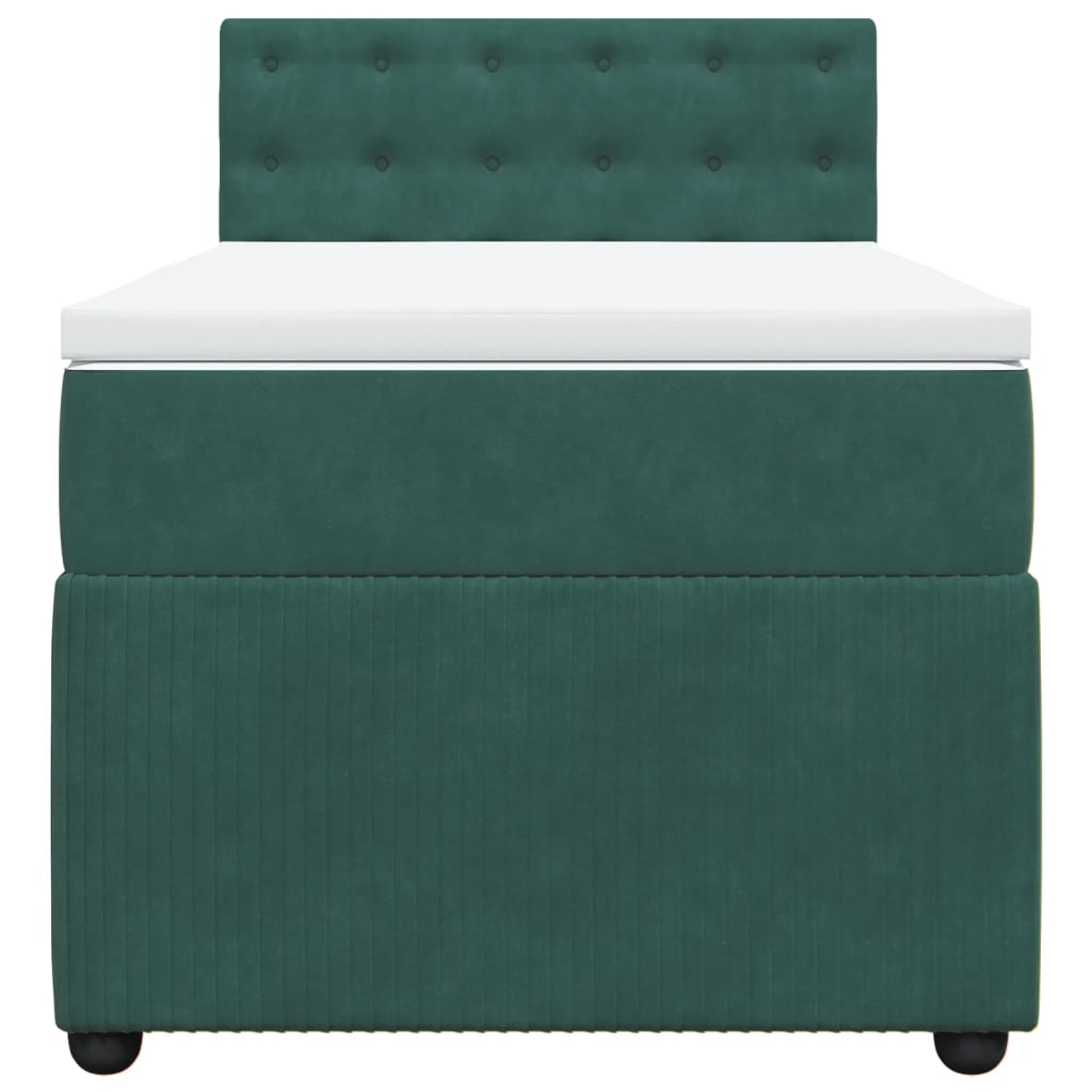 Boxspring met matras fluweel donkergroen 90x200 cm is nu te koop bij PeponiXL, paradijselijk wonen!