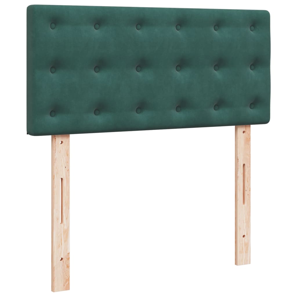 Boxspring met matras fluweel donkergroen 90x200 cm is nu te koop bij PeponiXL, paradijselijk wonen!