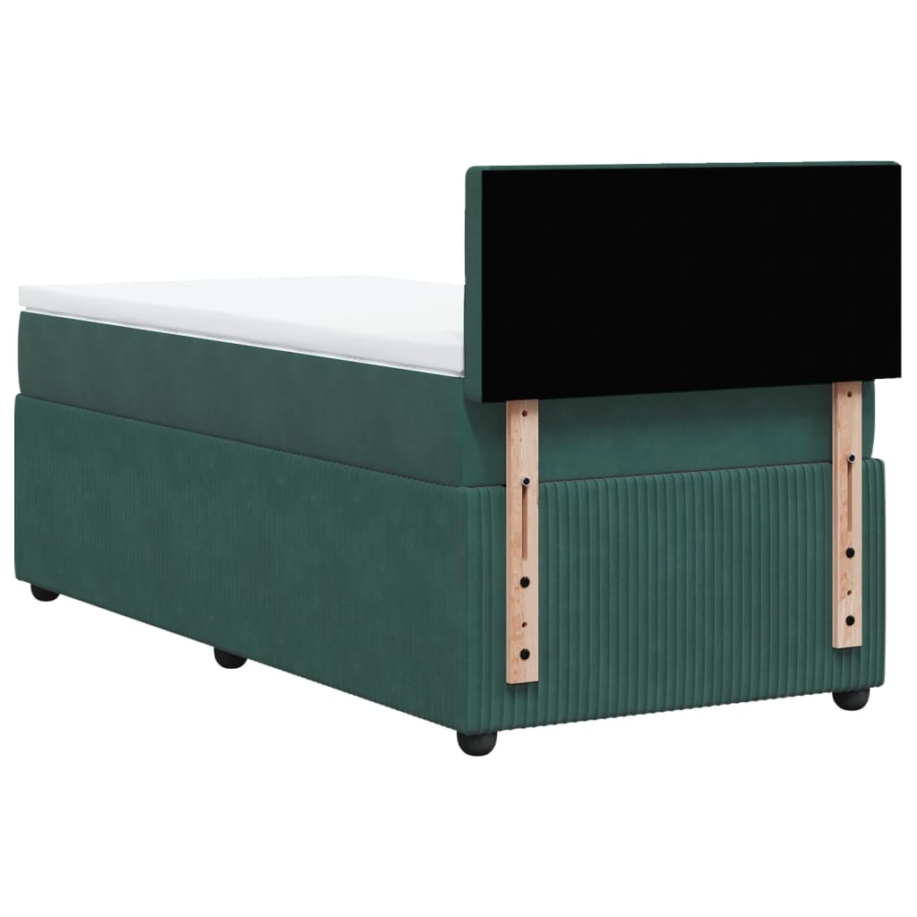 Boxspring met matras fluweel donkergroen 90x200 cm is nu te koop bij PeponiXL, paradijselijk wonen!