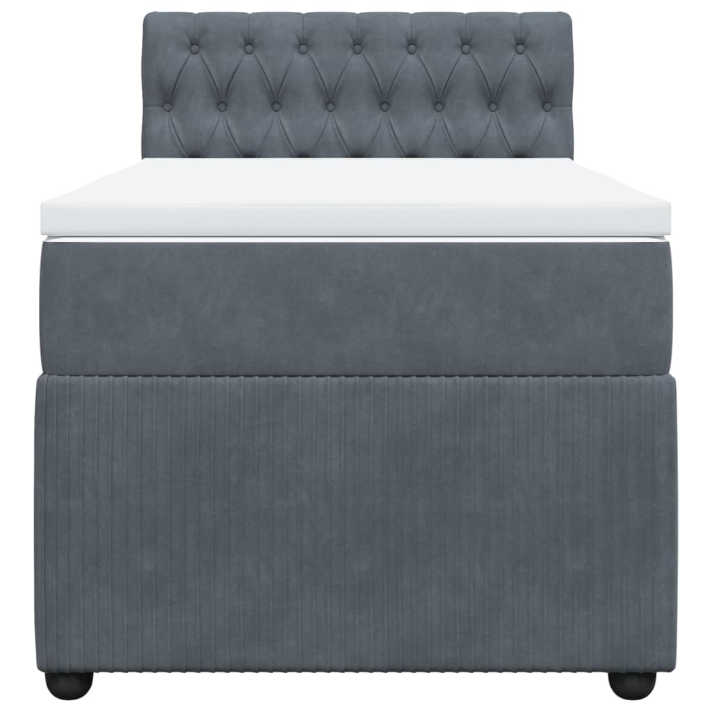 Boxspring met matras fluweel donkergrijs 90x200 cm is nu te koop bij PeponiXL, paradijselijk wonen!