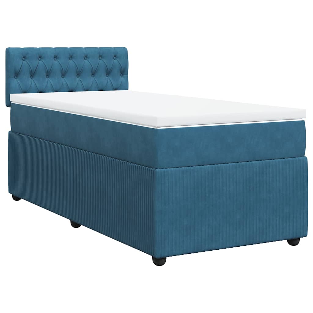 Boxspring met matras fluweel blauw 90x200 cm is nu te koop bij PeponiXL, paradijselijk wonen!