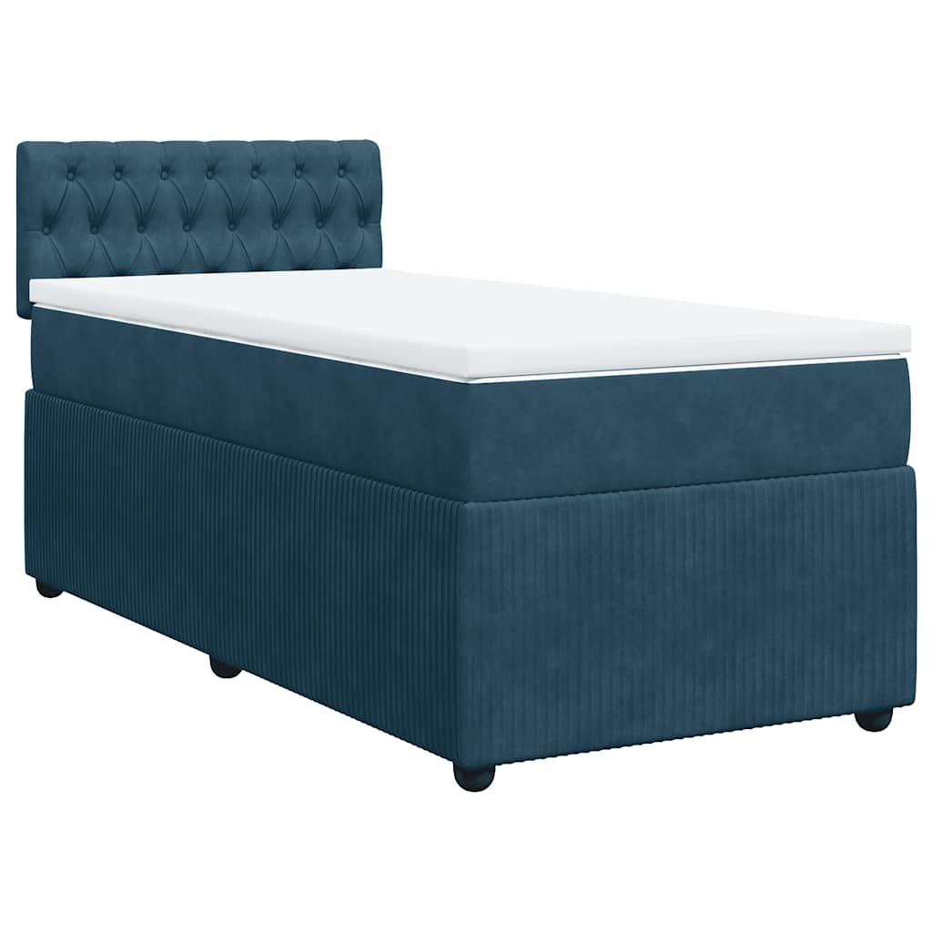 Boxspring met matras fluweel blauw 90x200 cm is nu te koop bij PeponiXL, paradijselijk wonen!