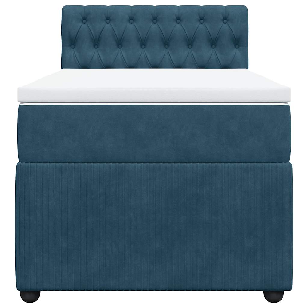 Boxspring met matras fluweel blauw 90x200 cm is nu te koop bij PeponiXL, paradijselijk wonen!