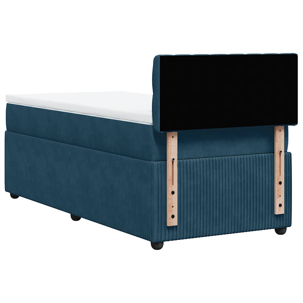 Boxspring met matras fluweel blauw 90x200 cm is nu te koop bij PeponiXL, paradijselijk wonen!