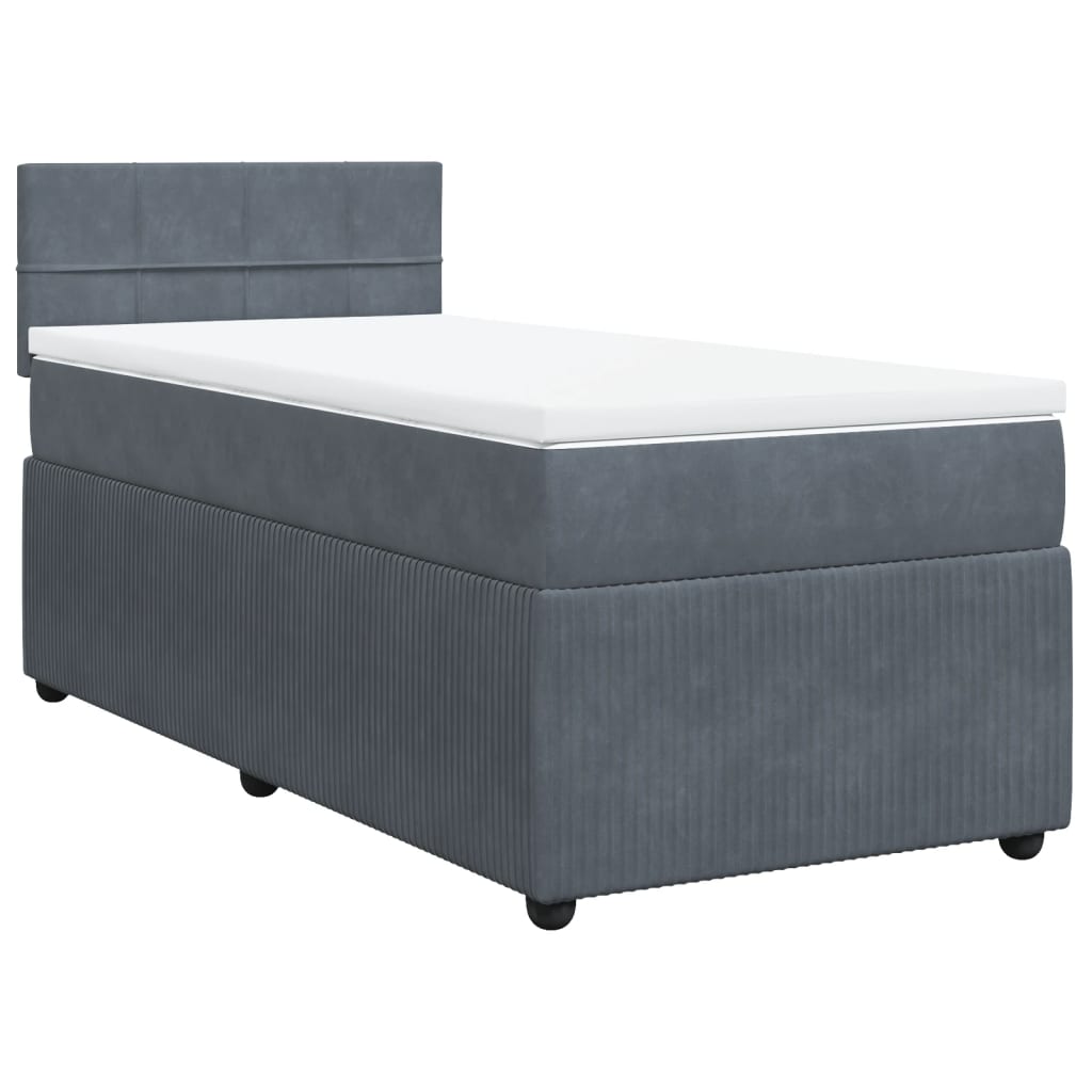 Boxspring met matras fluweel donkergrijs 90x200 cm is nu te koop bij PeponiXL, paradijselijk wonen!