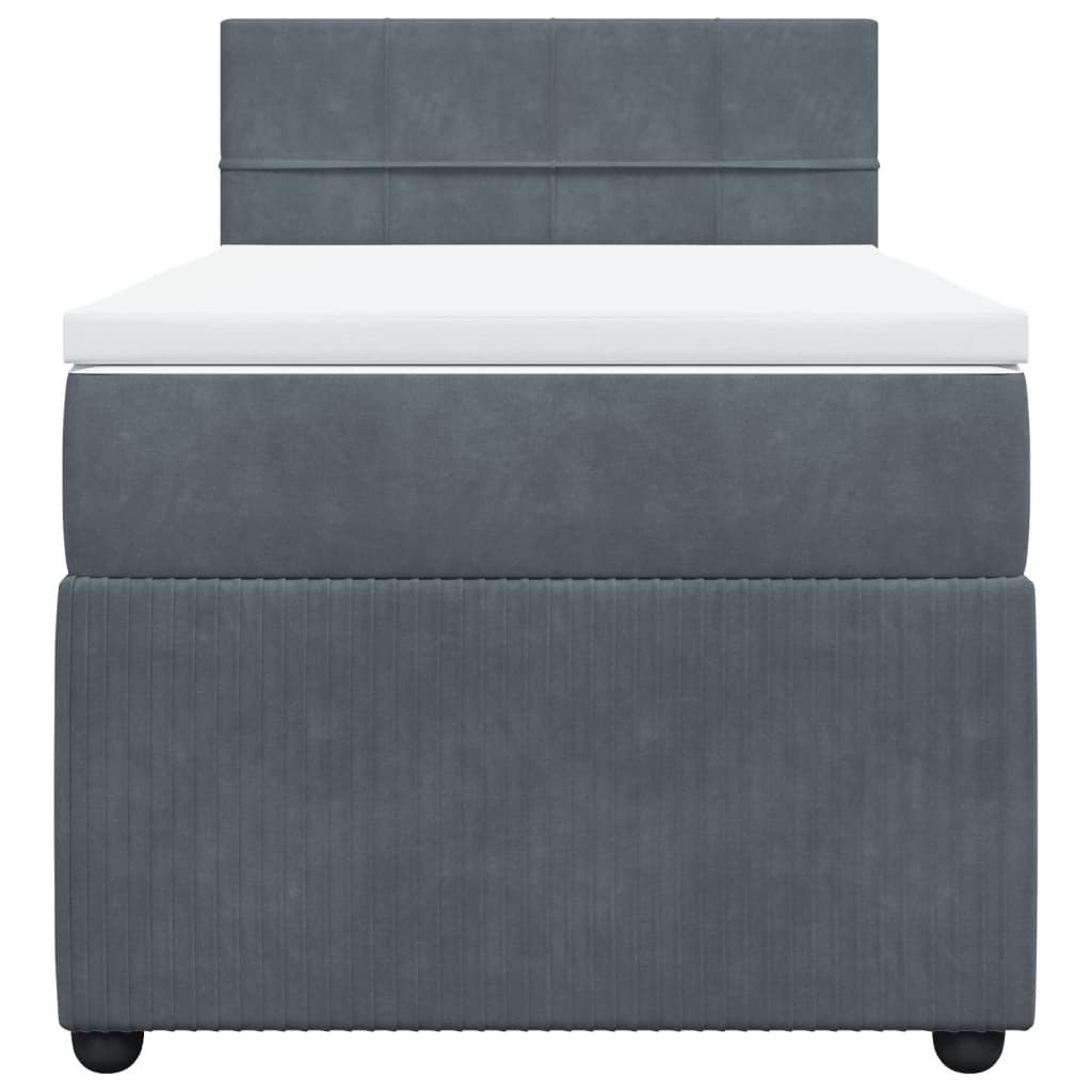 Boxspring met matras fluweel donkergrijs 90x200 cm is nu te koop bij PeponiXL, paradijselijk wonen!