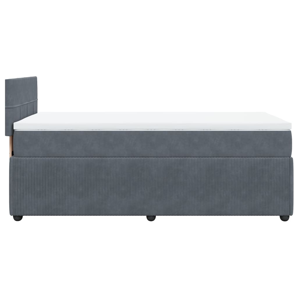 Boxspring met matras fluweel donkergrijs 90x200 cm is nu te koop bij PeponiXL, paradijselijk wonen!