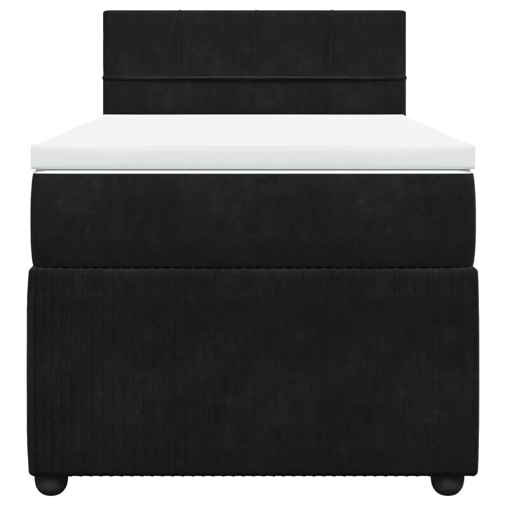 Boxspring met matras fluweel zwart 90x200 cm is nu te koop bij PeponiXL, paradijselijk wonen!