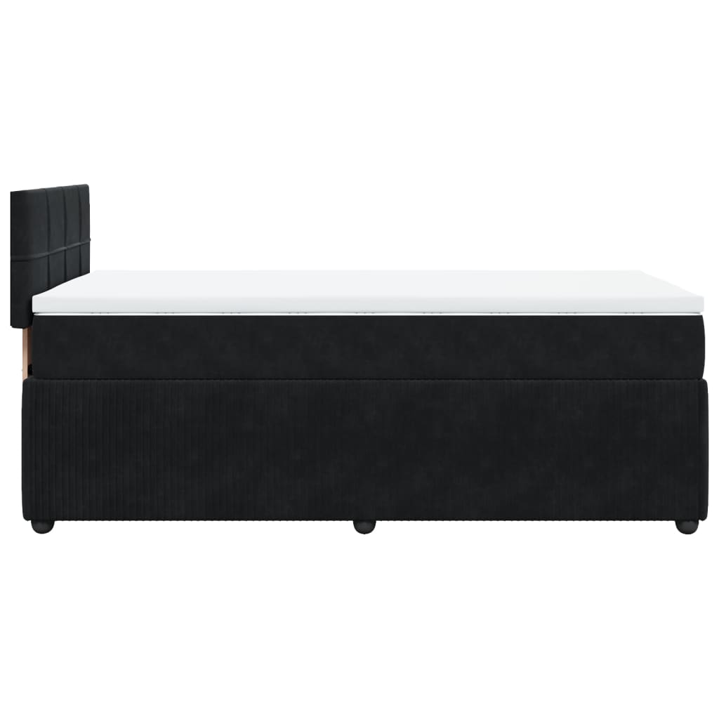 Boxspring met matras fluweel zwart 90x200 cm is nu te koop bij PeponiXL, paradijselijk wonen!