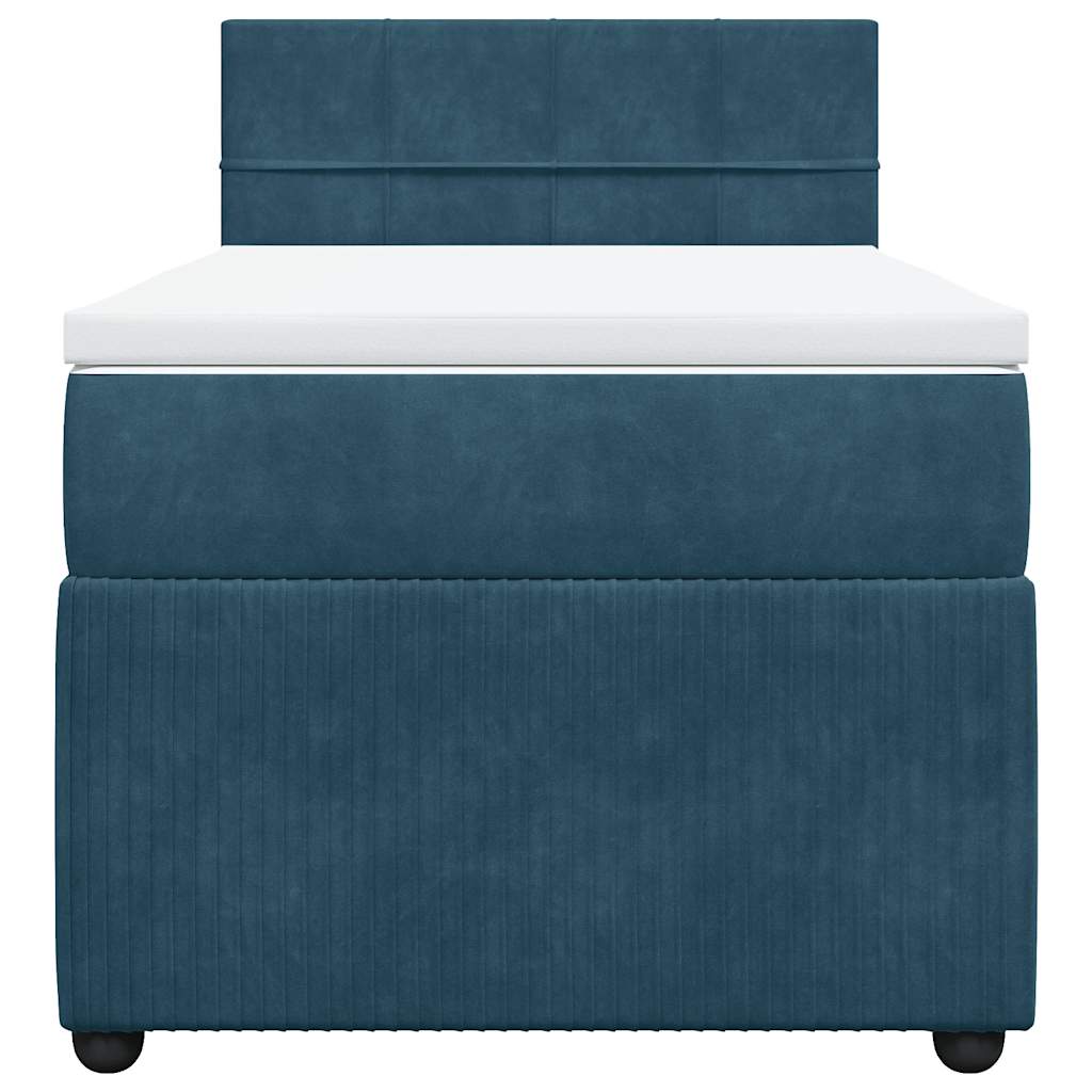 Boxspring met matras fluweel blauw 90x200 cm is nu te koop bij PeponiXL, paradijselijk wonen!