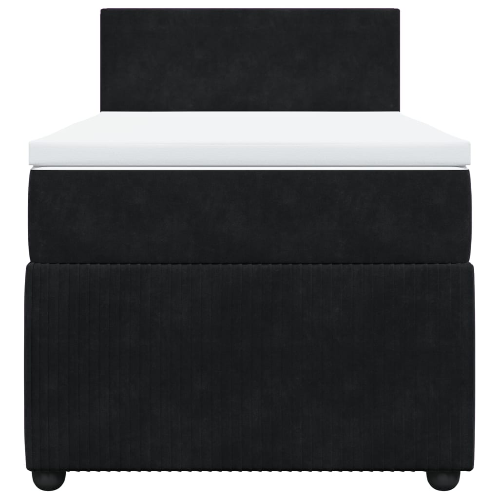 Boxspring met matras fluweel zwart 100x200 cm is nu te koop bij PeponiXL, paradijselijk wonen!