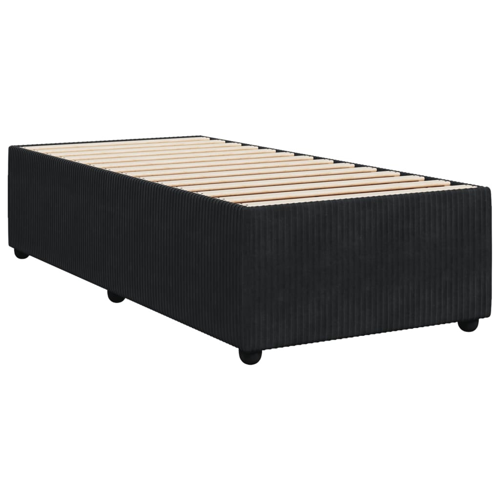 Boxspring met matras fluweel zwart 100x200 cm is nu te koop bij PeponiXL, paradijselijk wonen!