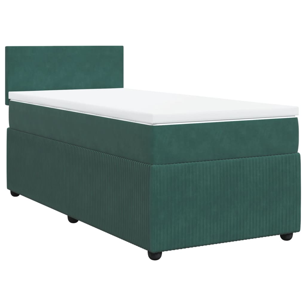 Boxspring met matras fluweel donkergroen 100x200 cm is nu te koop bij PeponiXL, paradijselijk wonen!