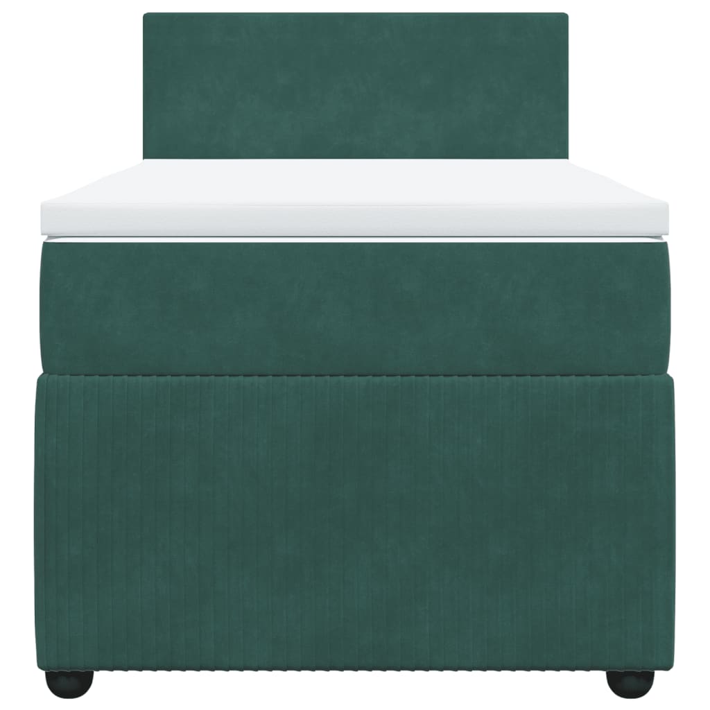 Boxspring met matras fluweel donkergroen 100x200 cm is nu te koop bij PeponiXL, paradijselijk wonen!