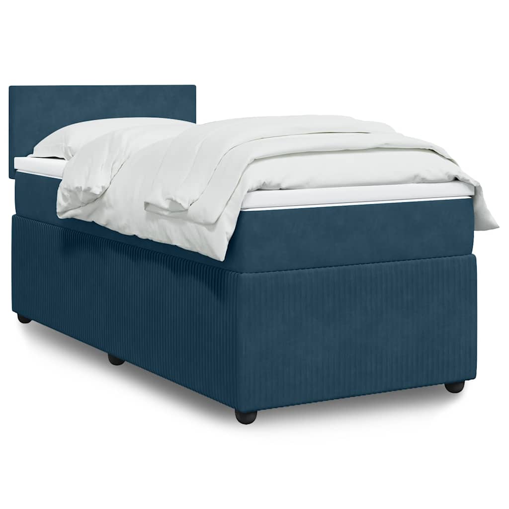 Boxspring met matras fluweel blauw 100x200 cm is nu te koop bij PeponiXL, paradijselijk wonen!