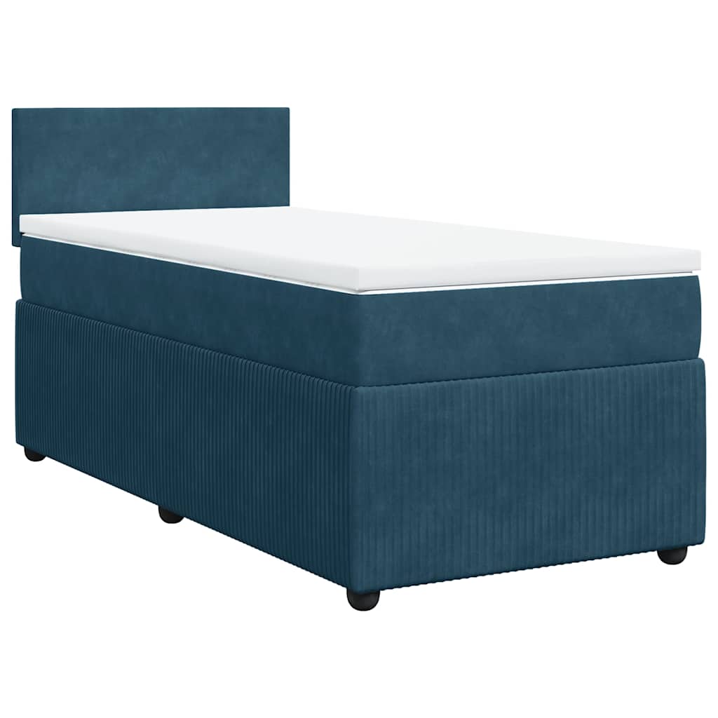 Boxspring met matras fluweel blauw 100x200 cm is nu te koop bij PeponiXL, paradijselijk wonen!