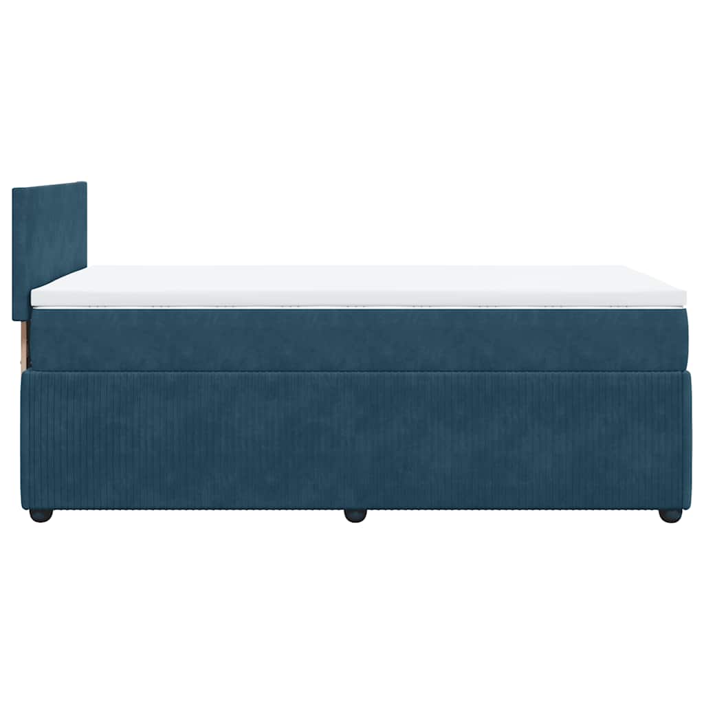 Boxspring met matras fluweel blauw 100x200 cm is nu te koop bij PeponiXL, paradijselijk wonen!