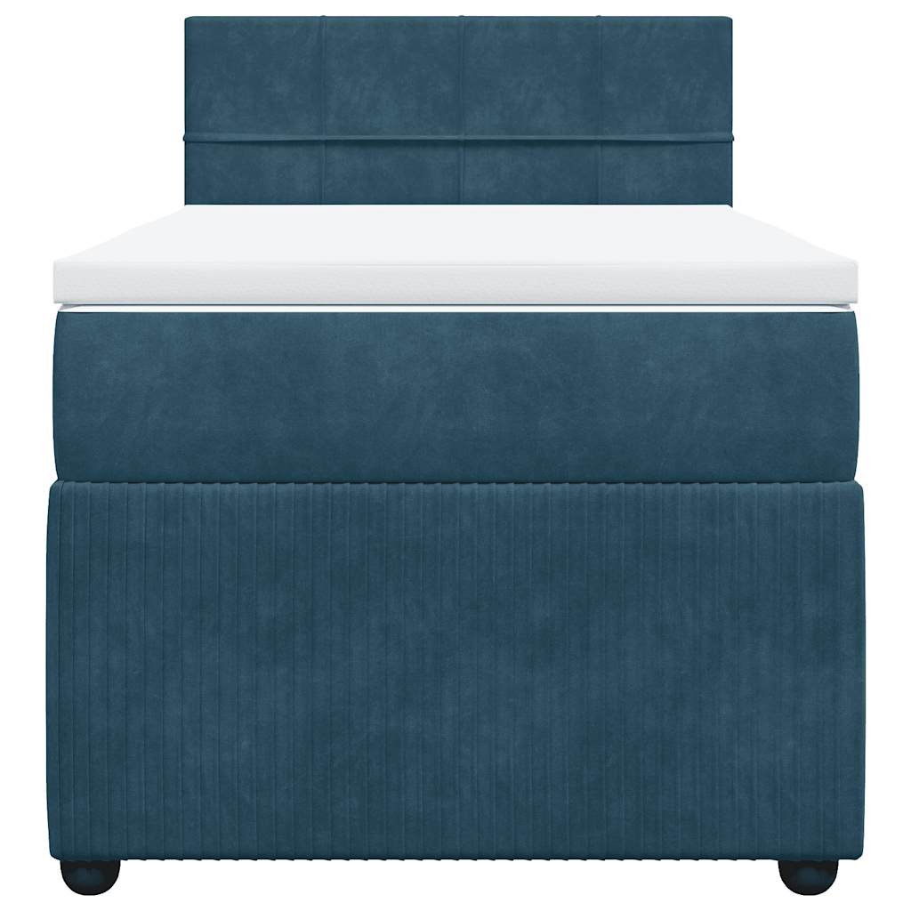 Boxspring met matras fluweel blauw 100x200 cm is nu te koop bij PeponiXL, paradijselijk wonen!