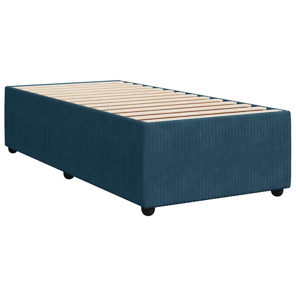 Boxspring met matras fluweel blauw 100x200 cm is nu te koop bij PeponiXL, paradijselijk wonen!
