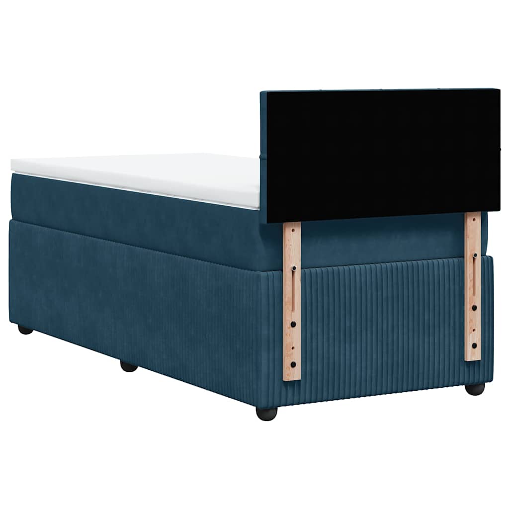 Boxspring met matras fluweel blauw 100x200 cm is nu te koop bij PeponiXL, paradijselijk wonen!