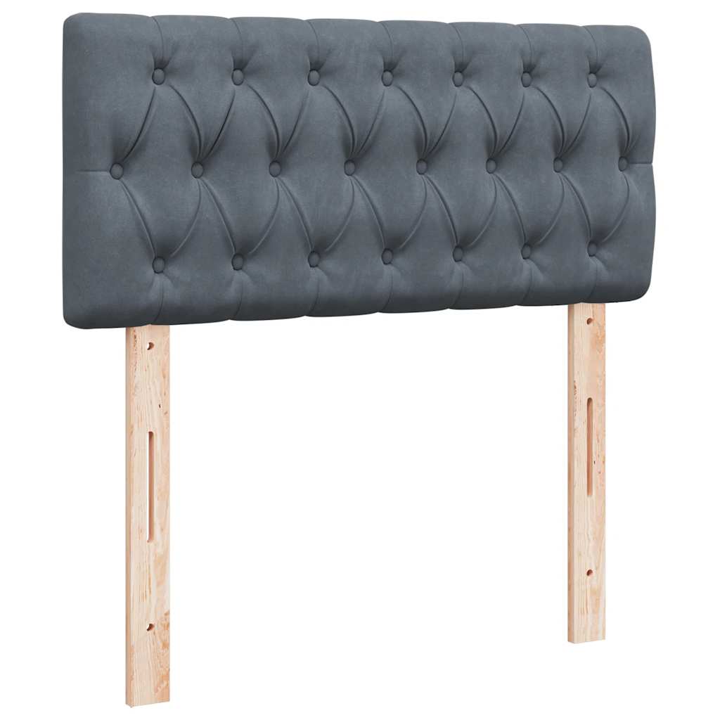 Boxspring met matras fluweel donkergrijs 100x200 cm is nu te koop bij PeponiXL, paradijselijk wonen!