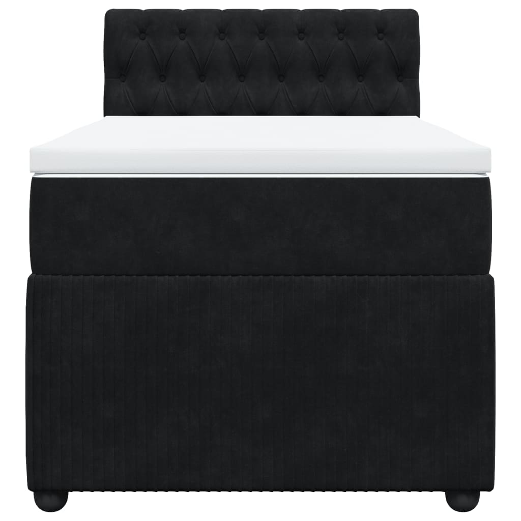 Boxspring met matras fluweel zwart 100x200 cm is nu te koop bij PeponiXL, paradijselijk wonen!