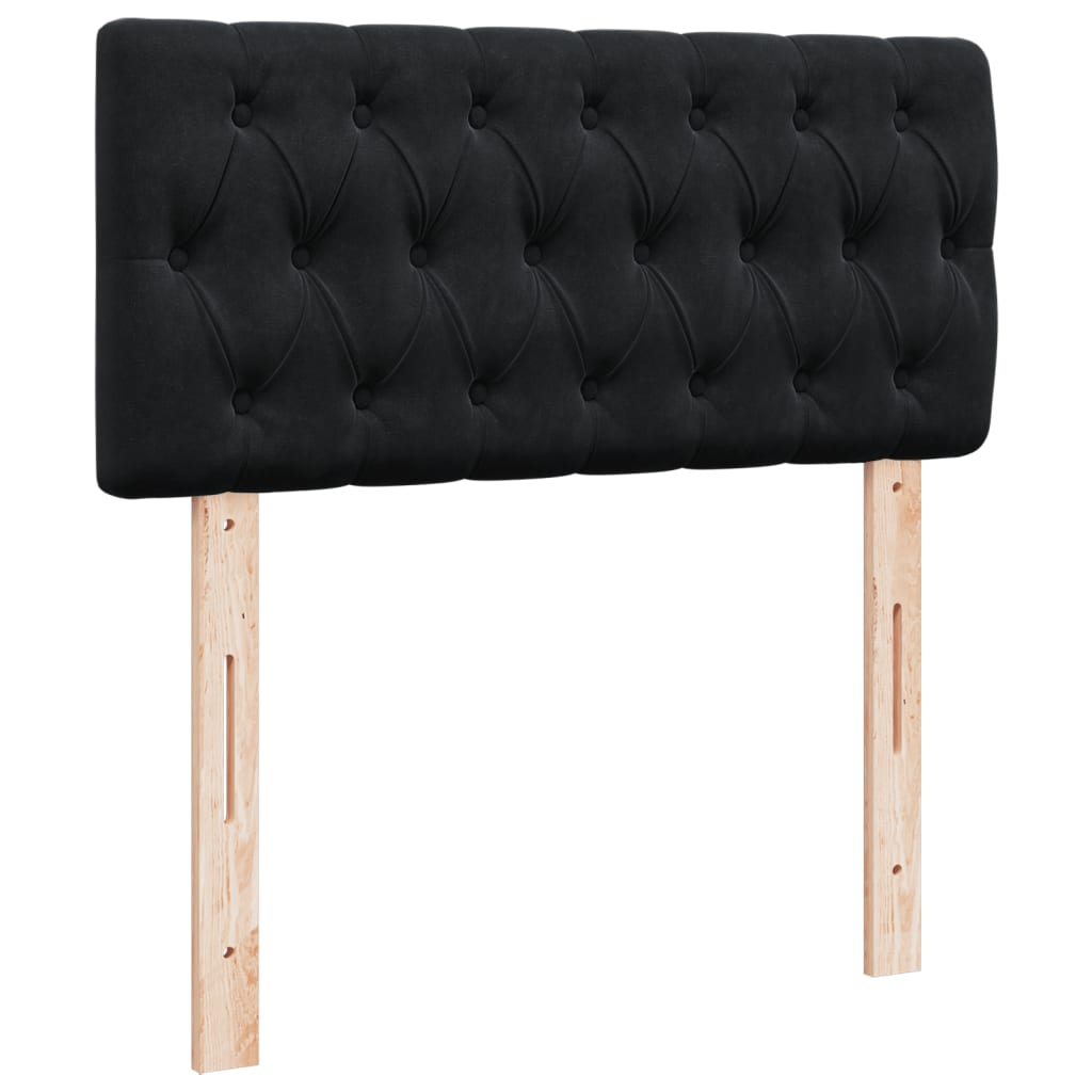 Boxspring met matras fluweel zwart 100x200 cm is nu te koop bij PeponiXL, paradijselijk wonen!