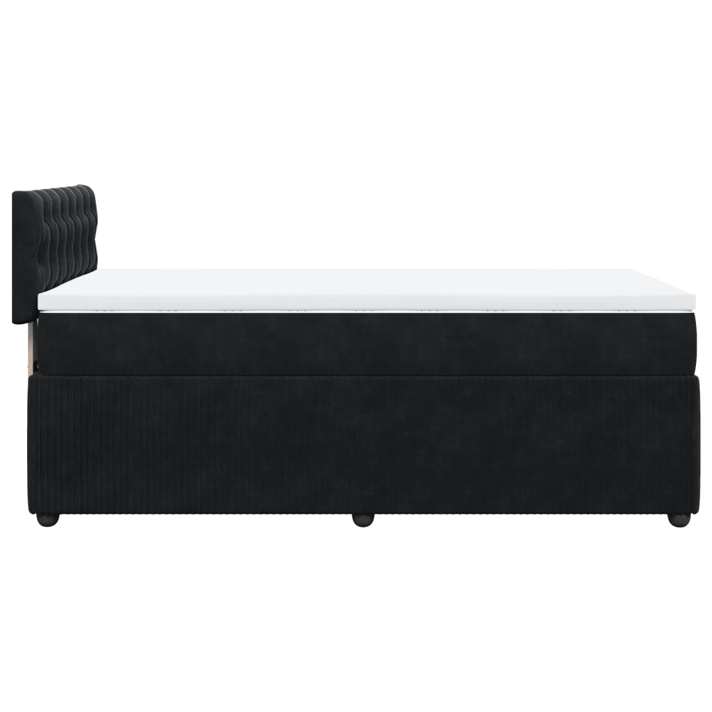 Boxspring met matras fluweel zwart 100x200 cm is nu te koop bij PeponiXL, paradijselijk wonen!