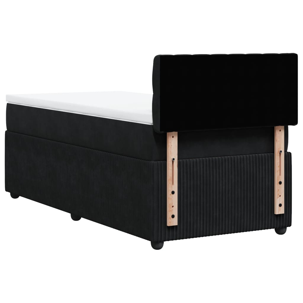 Boxspring met matras fluweel zwart 100x200 cm is nu te koop bij PeponiXL, paradijselijk wonen!