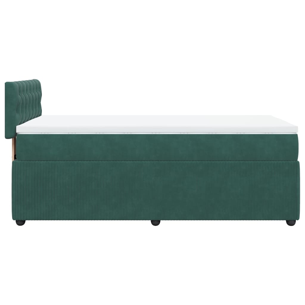 Boxspring met matras fluweel donkergroen 100x200 cm is nu te koop bij PeponiXL, paradijselijk wonen!