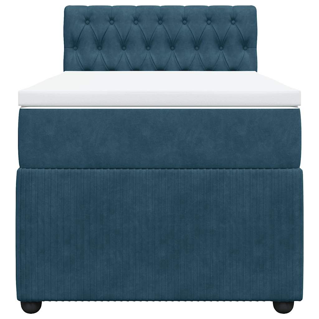 Boxspring met matras fluweel blauw 100x200 cm is nu te koop bij PeponiXL, paradijselijk wonen!