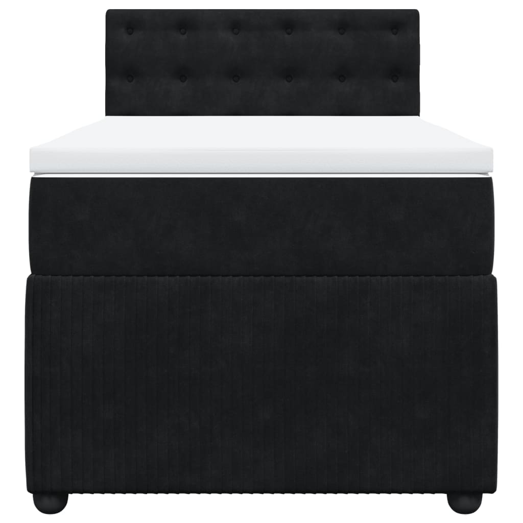 Boxspring met matras fluweel zwart 100x200 cm is nu te koop bij PeponiXL, paradijselijk wonen!