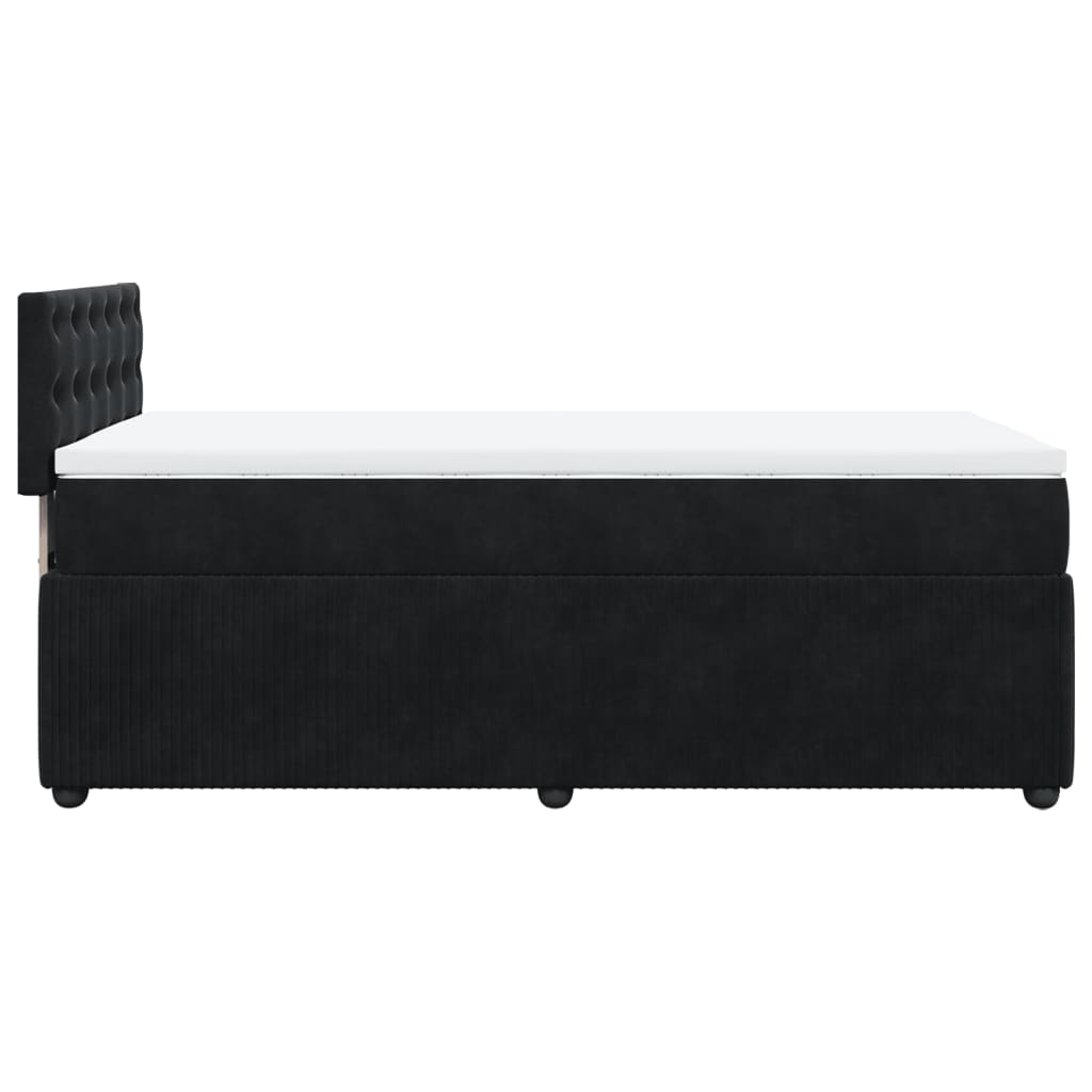 Boxspring met matras fluweel zwart 100x200 cm is nu te koop bij PeponiXL, paradijselijk wonen!