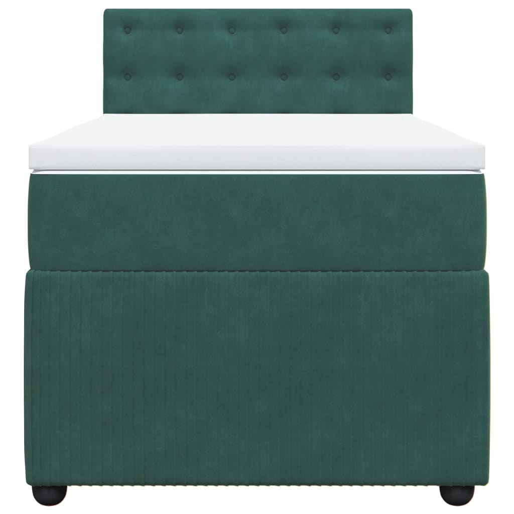 Boxspring met matras fluweel donkergroen 100x200 cm is nu te koop bij PeponiXL, paradijselijk wonen!